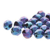 Fire Polished 8mm Jet Blue Iris 20/Strand