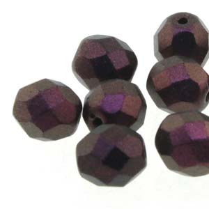 Fire Polished 6mm Purple Bronze 25/Strand