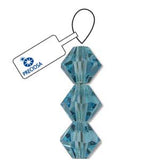 6mm Aqua Preciosa Bicone 5" Strand