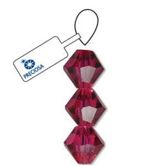 6mm Fuchsia Preciosa Bicone 5" Strand
