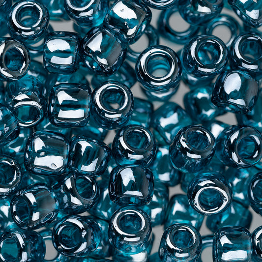 6/0 perles de rocaille Toho # 108BD Flacon de 8 à 9 g bleu sarcelle lustré transparent
