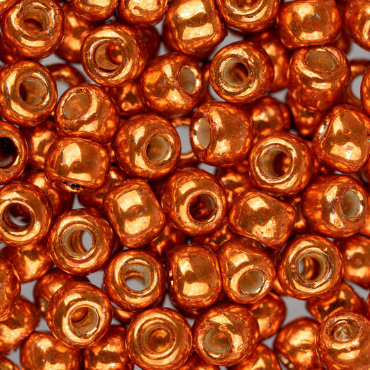 Perles de rocailles Toho 6/0 #PF562 PermaFinish Galvanized Safran 8-9g Flacon