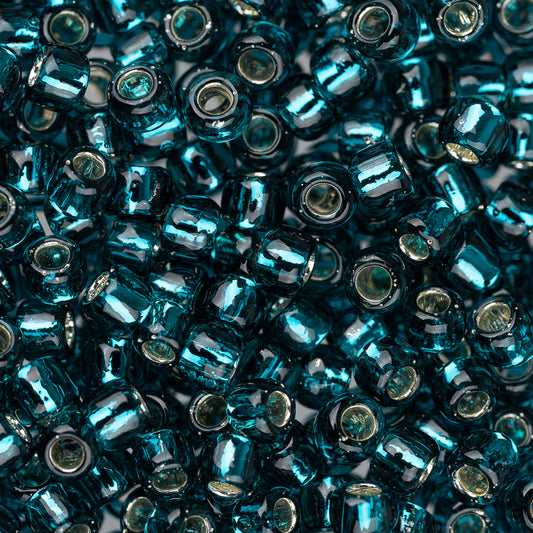 8/0 Toho Seed Beads #27BD Silver Lined Teal 8-9g Vial