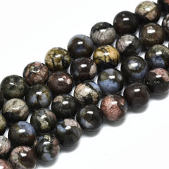 8mm Glaucophane (Natural) Beads 15-16" Strand