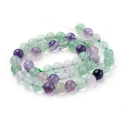 8mm Fluorite (Natural) Beads 15-16" Strand