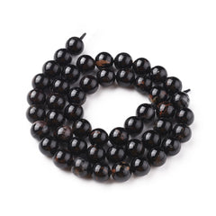 8mm Tourmaline Black (Natural) Beads 15-16" Strand