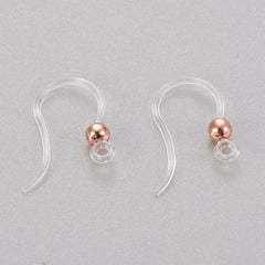 Clear / Rose Gold Hypoallergenic Fish Hook Earrings 100/pk