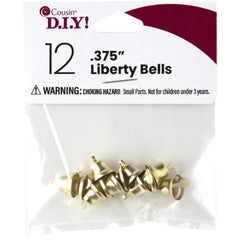 3/8" Gold Liberty Bells 12/pk