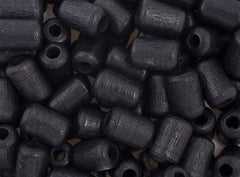 6x9mm Black Cylinder Wood Beads 50/pk