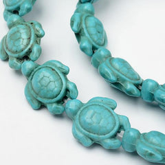 14x18mm Turquoise Blue Turtle (Synthetic/Dyed) Beads 23/Strand