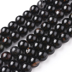 8mm Tourmaline Black (Natural) Beads 15-16" Strand
