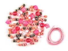 Luxe Bead Kit with Spacers & Cording - Pink