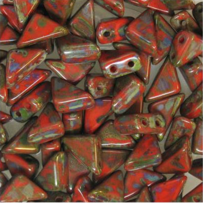 *6mm Czech Tango Beads Coral Picasso 5.3g