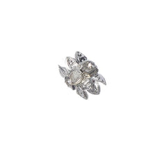 6x7.5mm Silver Rhinestone Bead Caps 10/pk