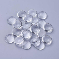 1/2" Clear Round Glass Cabochon 20/pk