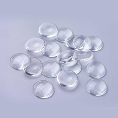 3/4" Clear Round Glass Cabochon 20/pk