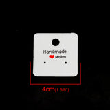 Cartes boucles d'oreilles 1 5/8" "Handmade with Love" 100/pk