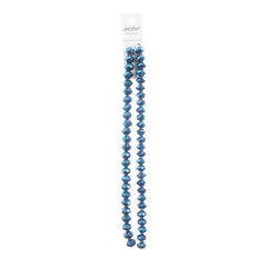 Crystal Lane Rondelle 8x10mm Opaque Blue Iris 2x7" Strand