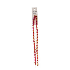 Crystal Lane Bicone 6mm Transparent Red AB 2x7" Strand