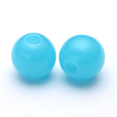 Round Plastic Beads 6mm Opaque Neon Blue 100/pk