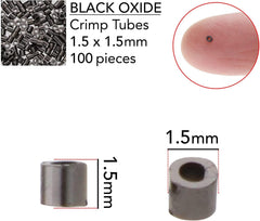 1.5mm Crimp Tubes Black Oxide 100/pk