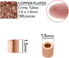 1.5mm Crimp Tubes Copper Plate 100/pk