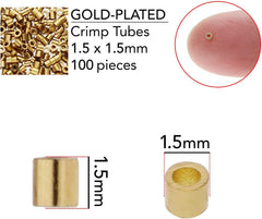 1.5mm Crimp Tubes Gold Plate 100/pk