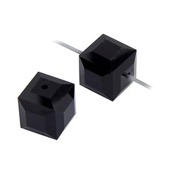6mm Jet Swarovski Cube Each