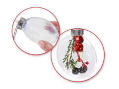 Clear Plastic Flat Round Ornament with Hanger 8cm 1/pk