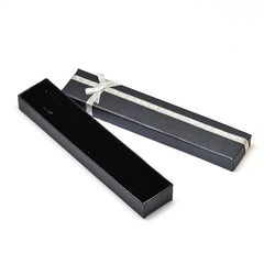 2 x 8" Black Gift Box with Silver Ribbon