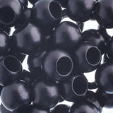 12x9.8mm Perles Rondes en Bois Noir 25/pk