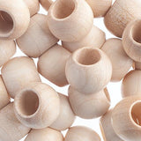 14x11mm Perles Rondes en Bois Naturel 10/pk