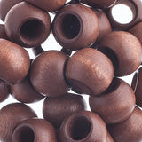 14x11mm Perles Rondes en Bois Marron Foncé 10/pk
