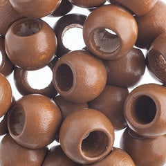 14x11mm Coffee Round Wood Beads 10/pk