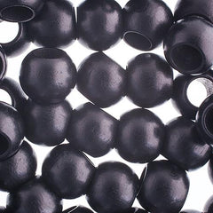 20x16mm Black Round Wood Beads 5/pk