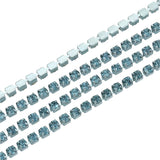 Bande de strass aigue-marine de 2 mm en métal 10yd/pk