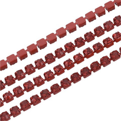 Metal Rhinestone Banding 2mm Light Siam 10yd/pk