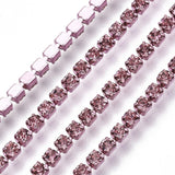 Metal 2mm Light Rose Rhinestone Banding 10yd/pk