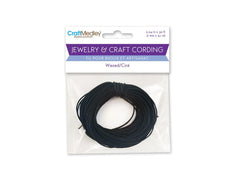 Craft Medley Waxed Cotton Cord 1mm Black 10yd