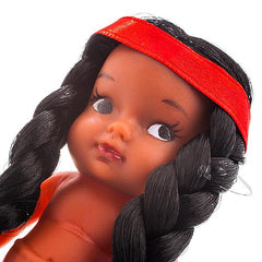 3 1/2" Native Doll with Braided Hair & Red Band