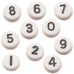 7mm Flat Round Number Beads 100/Pk