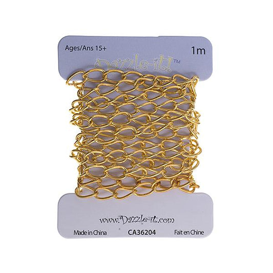 Chain Curb 4x7mm Links Brass 1m