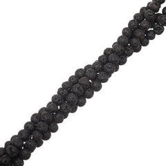 4mm Lava Black (Natural) Beads 15-16" Strand