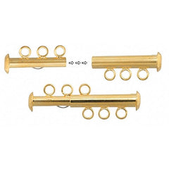 3 Strand Gold Slide Clasp 1/pk