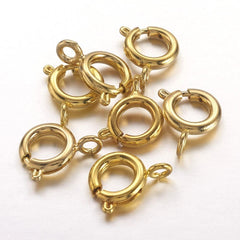 9mm Gold Spring Ring Clasp 10/pk