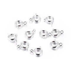9mm Spring Ring Clasp Silver 10/pk