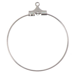 30mm Silver Beadable Round Hoops 10/pk
