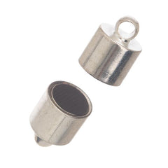 6x16mm Silver Barrel Magnetic Clasp 2/pk