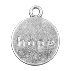 3/4" 'Hope' Ribbon Awareness Charm 5/pk