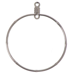 32mm Nickel Knotched Round Hoops 10/pk